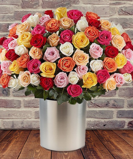 100 Multi-Colored Roses