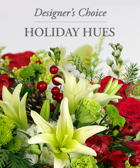 Bouquet of flowers overlaid in pink with text that says 