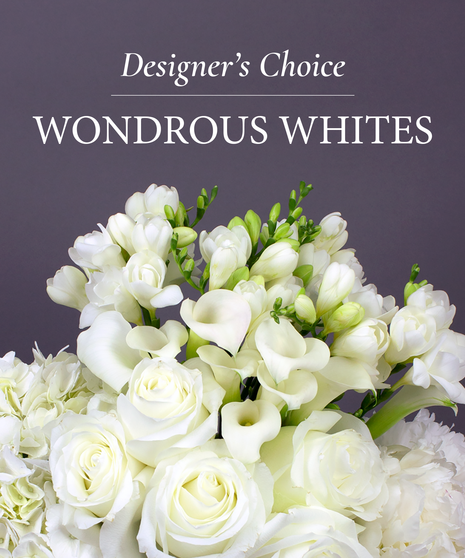 Bouquet of flowers overlaid in pink with text that says 